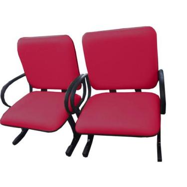 Imagem de 02 Cadeiras para Escritório para Obesos até 250kg Rosa - Design Office