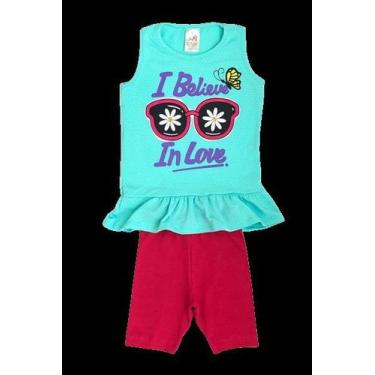 Imagem de Conjunto Infantil Menina Regata De Babadinho  I Believe In Love - Gody