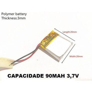 Imagem de Bateria Pequena 90mah 3mm X 20mm X 20mm 3,7v - KMIG