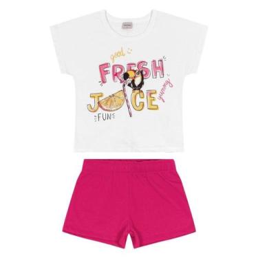Imagem de Conjunto Bebê Rovitex Camiseta Fresh Juice + Short Moletinho Feminino