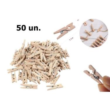 Imagem de Prendedor Mini Pregador Madeira 2,5 cm c/ 50 Unidades - cedros