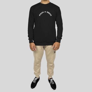 Imagem de Conjunto Calça e Blusa Moletom Careca Sem Capuz Algodão PV - MP Moda M