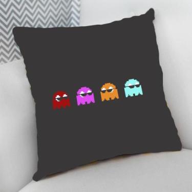 Imagem de Almofada Decorativa Cheia c/ Zíper 40x40 Geek Criativo PacMan - Deluzz