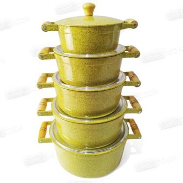 Imagem de Jogo panela caçarola alumínio fundido amarelo - Artecook