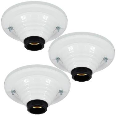 Imagem de Plafon Popular Branco Tipo PL Para 1 Lampâda todos Ambientes - CM GLAS