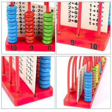 Imagem de Contador Ábaco Pedagógico Matemática Infantil Em Madeira - Dm Toys