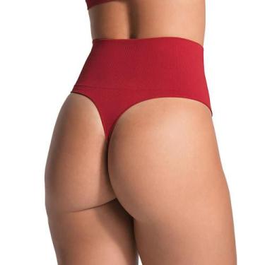 Imagem de Calça Alta DeMillus 46005 Fio Dental, Carmim, M