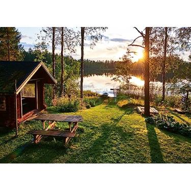 Imagem de Loccor Tecido 2,1 x 1,5 m, paisagem natural, cenário fotográfico, floresta, lagos, cabana de madeira, verão, sol, fundo, adulto, crianças, retrato ao ar livre, caminhadas, festa de aniversário, faixa