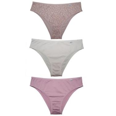 Imagem de Kit/3 Calcinha Biquíni DelRio 51509 Feminina Basic Microfibra T. P/GG,