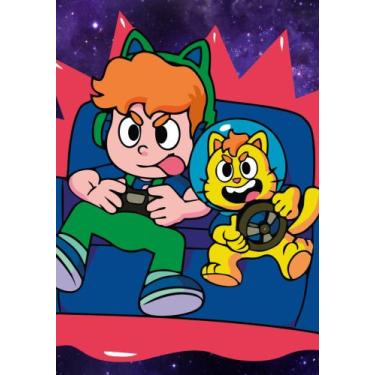 Imagem de Kit 4 Adesivos Encapar Caderno Espiral Gato Galactico - BENI STORE