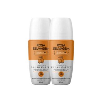 Imagem de Kit 2 Desodorantes Roll-on Clareador Rosa Selvagem Karite 85ml