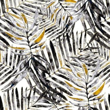 Imagem de Papel De Parede Adesivo Lavável Sala Preto Aquarela Palmeiras 10m - DE