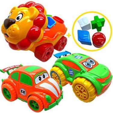 Imagem de Kit Carrinhos Brinquedo Pedagógico Bebê Leaozinho Didático - Grupo Dia