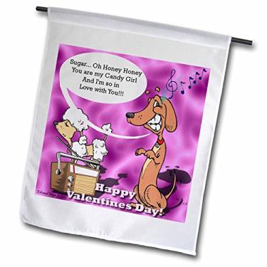 Imagem de 3dRose fl_55514_1 Bandeira de jardim dos namorados Dachshund e Poodle Toy, 30 x 45 cm