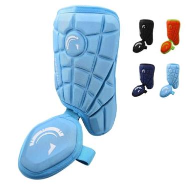 Imagem de Guardian Baseball Protetor de perna para jovens e adultos | Rebatedores destros e canhotos | Caneleiras de beisebol | Protetor de tornozelo | Ajustável | Leve e flexível, azul Columbia