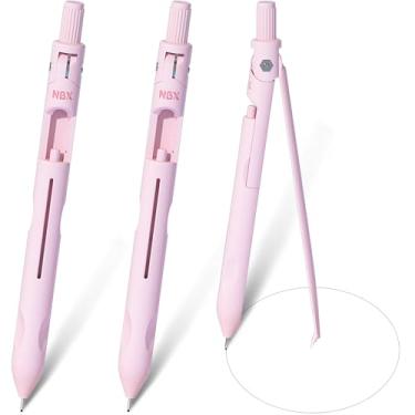 Imagem de Lápis mecânico com ferramenta geométrica de bússola, inclui lápis, bússola, régua, borracha conjunto 4 em 1, desenho de círculos, desenho, ferramentas de matemática para crianças, professores,