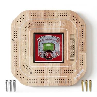 Imagem de YouTheFan Jogo de tabuleiro NCAA South Carolina Gamecocks licenciado para ventilador Cribbage Wood