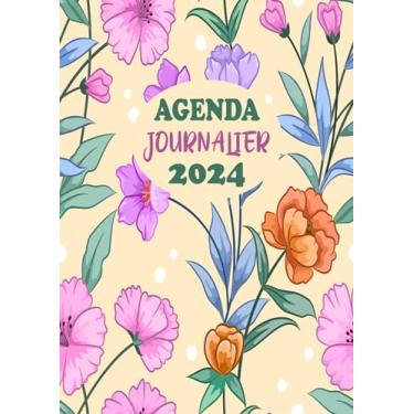 Imagem de Agenda Journalier 2024: Restez Organisé du 1er janvier 2024 au 31 décembre 2024 | Pages de Contacts, Emplois du Temps, Journal de Mots de Passe, Jours Fériés, Anniversaires et Bien Plus Encore !