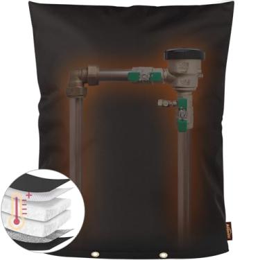 Imagem de Angooni Tampa de prevenção de refluxo atualizada, folha de alumínio (-15.0 °C) - 40.6 cm L x 50.8 cm A Industrial 600D Winter Sprinkler Valve Covers for Outside, Anti-UV Winter-Freeze Water Well Pump