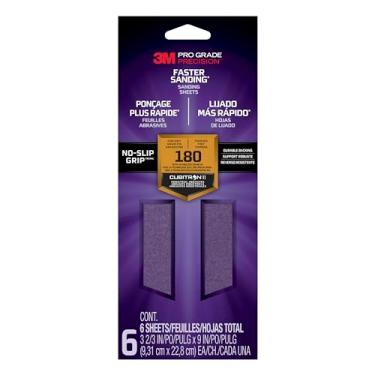 Imagem de Folhas de lixamento 3M Pro Grade Precision Faster Sanding 180 Grit Fine, 127180TRI-6, 9,31 cm x 22,8 cm, pacote com 6