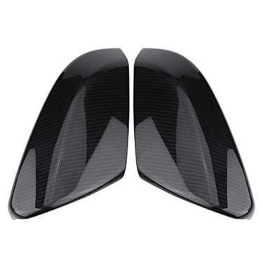 Imagem de 1 par de tampas de espelho de fibra de carbono para Sedan Coupe 2016 2017 2018 2019 capas de espelho lateral do carro
