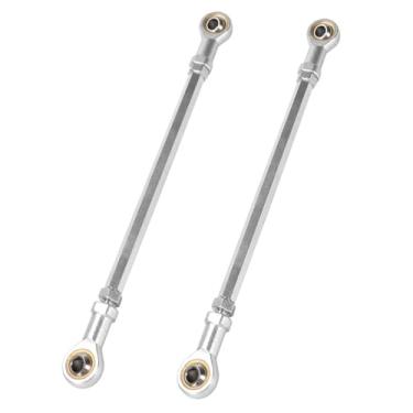 Imagem de 210 mm Comprimento 8 mm Diâmetro do furo ajustável Junta esférica para ATV elétrico 49cc Go Kart acessório coluna de direção suspensão de direção prata 2 peças