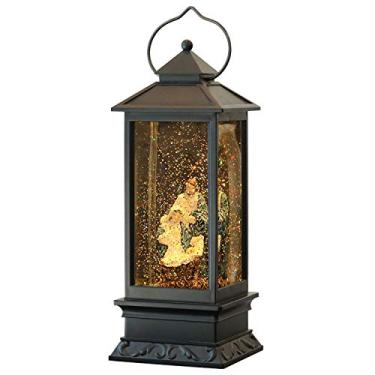 Imagem de Wondise Globos de Neve de Natal Iluminados, Lanterna Musical com Temporizador, 12", Alimentado Por Usb e Operado Por Bateria, Girando Água e Glitter Giratório (Jesus)