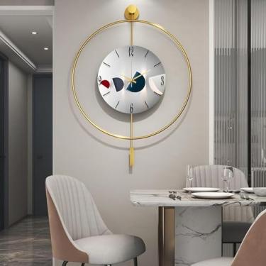 Imagem de Relógio de parede decorativo grande - Relógios de parede operados por bateria para sala de estar, cozinha, escritório, decoração de quarto - Movimento de quartzo silencioso sem tique-taque, relógios