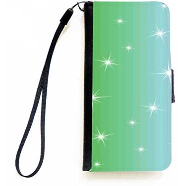 Imagem de Rikki Knight Capa carteira flip Aqua Twinkle Stars com aba magnética para Apple iPhone 5c