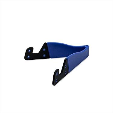Imagem de Suporte para smartphone e tablet Eeejumpe – Suporte vertical dobrável e horizontal para iPhone/iPad/Samsung Galaxy / HTC One e todos os telefones celulares azul