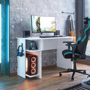 Imagem de Mesa Gamer Escrivaninha 3875 Qmovi Branco
