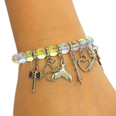 Imagem de Pulseira 7 Linhas da Umbanda Cristal Liso - Balaio de Santo, Prateado