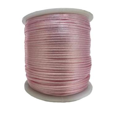 Imagem de Rolo Cordão Fio De Cetim Seda Rabo De Rato 1mm 50m - ArtePunto, Rosa C