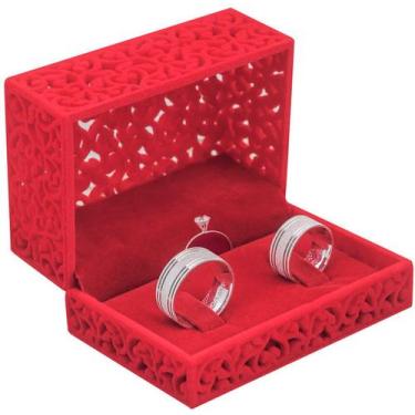 Imagem de Par De Alianças Compromisso Prata 950 2 Frisos 8mm Solitário - DR Joia