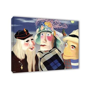 Imagem de JZSDGB Félix Labisse Impressões em tela e pôster-Famous Painting abstract Wall Art - 'Idylle masquée' Reproduções em tela - quadros emoldurados em madeira e prontos para pendurar para decoração de