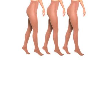 Imagem de Kit com 3 Meias Calças Fio 80 Opaca Loba 5858-001 - LUPO, Bege, P