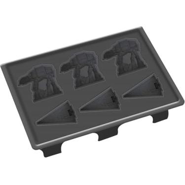 Imagem de Molde de silicone Star Wars para gelo, sabonete, chocolate e mais, 6 cubos – Forma Imperial Walker e Star Destroyer – Bandeja de grau alimentício, freezer, máquina de lavar louça, seguro para forno