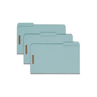 Imagem de Smead Pasta de arquivo 100% reciclada, 2 fixadores, aba de corte de 1/3, expansão de 7,6 cm, tamanho ofício, azul, 25 por caixa (20002)