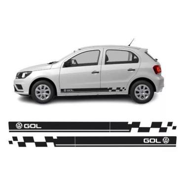 Imagem de Kit Adesivo Faixa Lateral Volkswagen Gol G2 A G6 Preto - Resitank