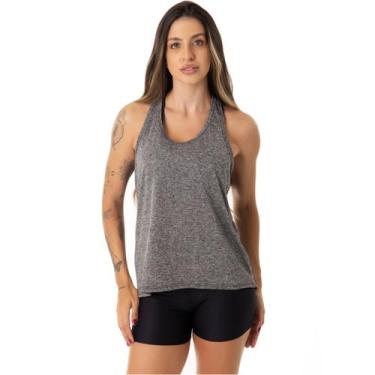 Imagem de Camiseta Fristyle Regatinha Dry Fit Básica Feminina Adulto, Cinza, G