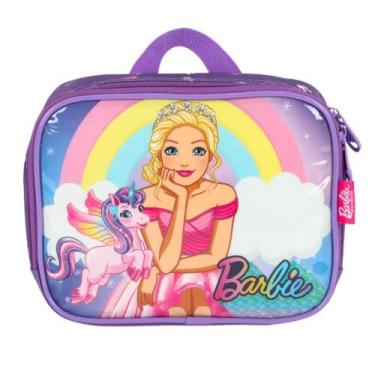 Imagem de Lancheira Térmica Escolar Infantil Barbie Desenho - Luxcel, Violeta