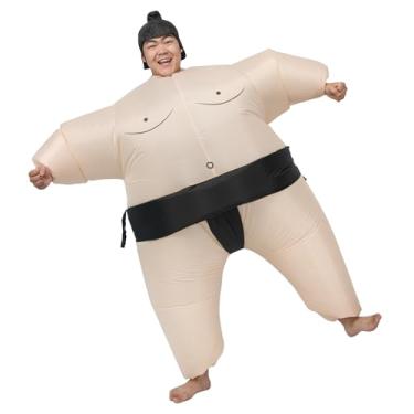 Imagem de OrionVista Inflatable Costume Adult Sumo Wrestling Suits Blow up Costume Adults Fancy Dress Funny Halloween Costumes Party (Black)