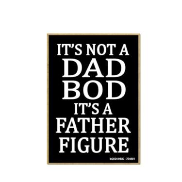 Imagem de Honey Dew Gifts, It's Not a Dad BOD, It's a Father Figure, 8,9 cm x 6,3 cm, ímãs de geladeira de madeira, ímãs decorativos, ímãs engraçados, ímãs de geladeira, presentes engraçados para pai, 754801