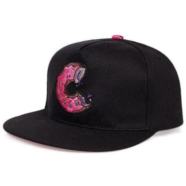Imagem de Boné de Beisebol Hip-Hop com Bordado de Donut - Ajustável e Unissex - 