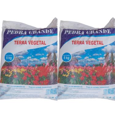 Imagem de Kit 2 Terra Vegetal C/Composto Orgânicos 5KG Pedra Grande - Plantas - Hortas - Flores - Terra Preparada Adubada