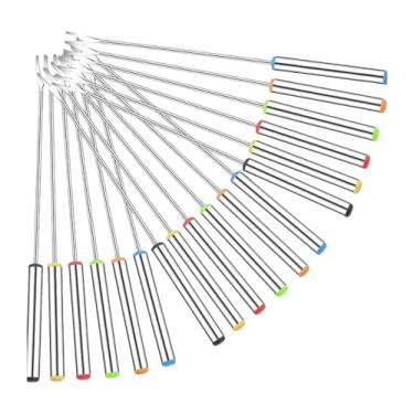 Imagem de Ioensy 18 peças cachorros -quentes assando palitos de queijo bastões de fondue sticks de aço inoxidável Forks de churrasco multifuncional para tomate