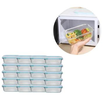 Imagem de 20Un Pote Canelado Hermético 640ML Vidro Trasparente/Resistente - Belo