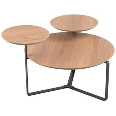 Imagem de Mesa de Centro Para Sala de Estar 3 em 1 Pés Metálicos Dari A03 Hanove