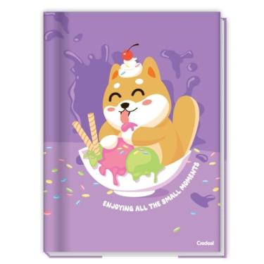 Imagem de Caderno Brochura 1/4 (A5) Tamanho Pequeno Lala Pets- 14x20,2cm - 80 Folhas Capa Dura Costurado (Roxo)