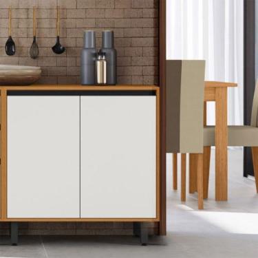 Imagem de Balcão 02 Portas 80cm Com Tampo Ravena Poliman Móveis, Freijo e Off Ac